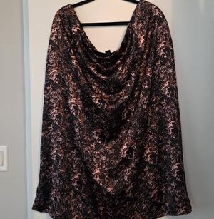 Halogen Midi Silk Metallic Skirt